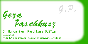 geza paschkusz business card